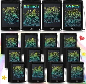 64 Pcs LCD Writing Tablet Bulk for Kids, 8.5 in, Colorful, Black 64 Pcs LCD Writing Tablet Bulk for Kids, 8.5 in, Colorful, Black