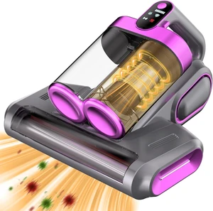 Mattress Vacuum Cleaner - 16Kpa Bed Vacuum with 253.7nm UV-C Light, 140°F Heat, Ultrasonic Tech & Hepa Filter, Portable Handheld Couch Cleaners for Pet Carpet Sofa Hair Home, Purple-Cordless Mattress Vacuum Cleaner - 16Kpa Bed Vacuum with 253.7nm UV-C Light, 140°F Heat, Ultrasonic Tech & Hepa Filter, Portable Handheld Couch Cleaners for Pet Carpet Sofa Hair Home, Purple-Cordless