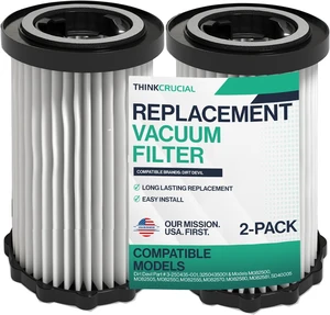 Crucial Vacuum Replacement Vacuum Filters Compatible With Dirt Devil Part # 3-250435-001, 3250435001 & Models M082500, M082505, M082550, M082555, M082570, M082580, M082581, SD40005 - (2 Pack) Crucial Vacuum Replacement Vacuum Filters Compatible With Dirt Devil Part # 3-250435-001, 3250435001 & Models M082500, M082505, M082550, M082555, M082570, M082580, M082581, SD40005 - (2 Pack)