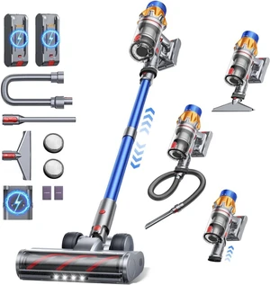 Dual-Battery Cordless Vacuum Cleaner 130 Mins(Eco) 50KPa 600W, Stick Vacuum Dual-Battery Cordless Vacuum Cleaner 130 Mins(Eco) 50KPa 600W, Stick Vacuum