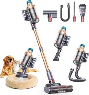 Cordless Vacuum Cleaner, 55KPA 650W 70Mins Stick Vacuum Cleaners for Home with Motorized Bed Brush, Flexible Hose, LED Touchscreen, Auto Mode, Self-Standing & Wall Mount, for Pet Hair Carpet Floor Cordless Vacuum Cleaner, 55KPA 650W 70Mins Stick Vacuum Cleaners for Home with Motorized Bed Brush, Flexible Hose, LED Touchscreen, Auto Mode, Self-Standing & Wall Mount, for Pet Hair Carpet Floor