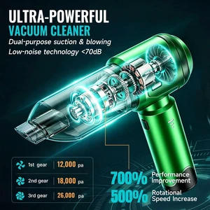 Handheld Vacuum Cleaner Car Cordless, 26000Pa 4-in-1 Powerful Car Vacuum Cleaner, Portable Mini Vacuum Air Duster, 3 Speed Vacuum for Car, Home, Pet Hair, Green Handheld Vacuum Cleaner Car Cordless, 26000Pa 4-in-1 Powerful Car Vacuum Cleaner, Portable Mini Vacuum Air Duster, 3 Speed Vacuum for Car, Home, Pet Hair, Green