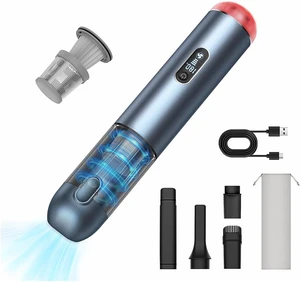 Handheld Vacuum Cordless, Powerful 18Kpa Car Vacuum with Brushless Motor, Portable Hand Held Vacuum with 3 Speed Modes, 5- in-1 Mini Vacuum Cleaner with White LED & Red Flash for home/Car/Office Handheld Vacuum Cordless, Powerful 18Kpa Car Vacuum with Brushless Motor, Portable Hand Held Vacuum with 3 Speed Modes, 5- in-1 Mini Vacuum Cleaner with White LED & Red Flash for home/Car/Office