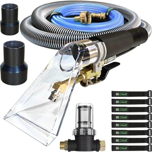Hi Detail Shop Vac Extractor Kit with Wand and Hose, Adapter Converts Vacuum to carpet & upholstery Extractor for auto detailing & home (50 Ft Waterline, 15 Ft Vac Hose) Hi Detail Shop Vac Extractor Kit with Wand and Hose, Adapter Converts Vacuum to carpet & upholstery Extractor for auto detailing & home (50 Ft Waterline, 15 Ft Vac Hose)