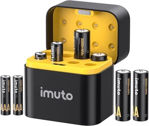 imuto 1.5V 4AA 4AAA Lithium Rechargeable Batteries 8 Pack Fast Charger imuto 1.5V 4AA 4AAA Lithium Rechargeable Batteries 8 Pack Fast Charger
