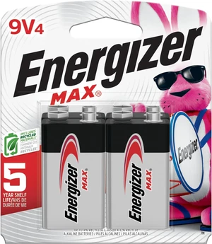 Energizer MAX 9V Batteries, 9 Volt Alkaline Batteries, 4 Count, (Pack of 2) Energizer MAX 9V Batteries, 9 Volt Alkaline Batteries, 4 Count, (Pack of 2)