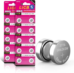 LiCB 20 Pack SR626SW 377 626 Watch Battery 1.5V Button Cell Batteries LiCB 20 Pack SR626SW 377 626 Watch Battery 1.5V Button Cell Batteries