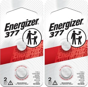 Energizer Silver Oxide Coin Batteries, Button Cell 1.5 Volt Battery Alkaline, 2 Count (Pack of 2) Energizer Silver Oxide Coin Batteries, Button Cell 1.5 Volt Battery Alkaline, 2 Count (Pack of 2)