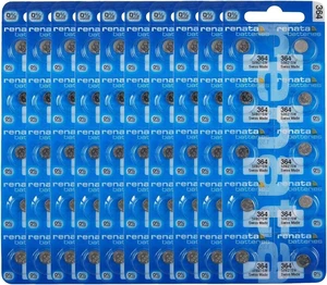 Renata 364 SR621SW Batteries - 1.55V Silver Oxide 364 Watch Battery (100 Count) Renata 364 SR621SW Batteries - 1.55V Silver Oxide 364 Watch Battery (100 Count)
