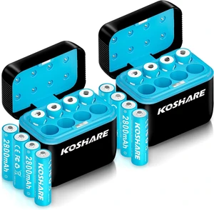 16Pcs Rechargeable Ni-MH AA Batteries 1.2V 2800mAh with Chargers