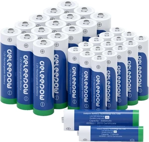 NiMH 3300mAh AA Rechargeable Batteries 16 Pack 1.2V AA Rechargeable Battery and 16 Pack AAA NiMH Rechargeable Batteries 1200 Cycles