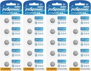 CR1220 Lithium Battery DL1220 ECR1220 LM1220 CR 1220 3V Button Cell Batteries for Car Key Fob Watch Remote(20PCS)
