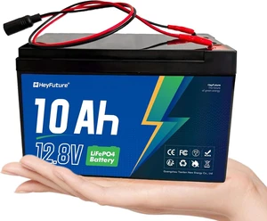 12.8V 10Ah LiFePO4 Deep Cycle Battery with 20A BMS, F1 Terminal
