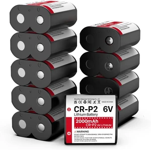 10-Pack CR-P2 Batteries, 6V 2000mAh Lithium Photo Battery 223A, 2CR-P2, EL223AP, and DL223A Batteries 10-Pack CR-P2 Batteries, 6V 2000mAh Lithium Photo Battery 223A, 2CR-P2, EL223AP, and DL223A Batteries