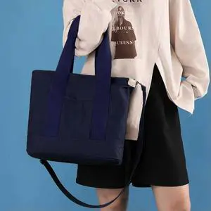 Women Crossbody Bag Large Capacity Canvas Underarm Bag Adjustable Strap Multi-compartment Lightweight Make Up Cosmetic Bag