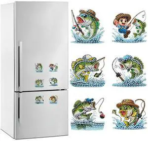 6Pcs Acrylic Special Shape Turkey Diamond Art Magnets Decals Diamond Painting Refrigerator Magnet Diamond Painting Fridge Magnet