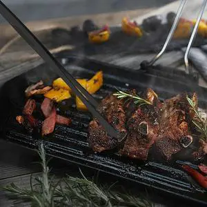 2PCS Kitchen Tongs for Cooking Stainless Steel l Fine Kitchen Utensils Precision Serrated Tips Long Tweezer Tongs BBQ Tool