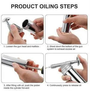 80cc Capacity Mini Grease Gun Machine with Needle Nozzle 1000PSI Handheld High Pressure Oiler for Greasing Small Accessories