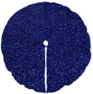 47.5in Christmas Tree Skirt Sequins Xmas Tree Carpet Round Blue Christmas Tree Skirt Shiny Tree Skirt for Merry Christmas Party