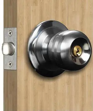 Keyed Entry Door Knob with Lock Round Door Knobs Stainless Steel Interior and Exterior Door Lock for Bedroom Bathroom