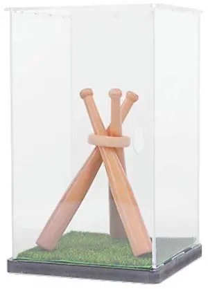 Baseball Display Case with Wood Stand Ball Showcase Clear Acrylic Collectibles Box Gift for Autograph