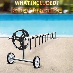 8pcs Swimming Pool Solar Cover Reel Attachment Kit Swimming Pools Reel Tube Tool Easy Assemble Solar Blanket Accessories