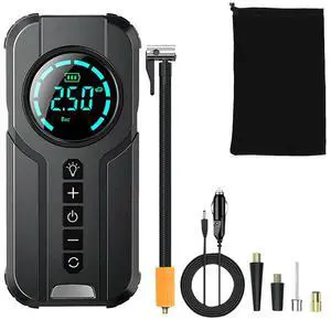 Electric Tire Inflator Car Bike Tires Air Pump LCD Display Electric Air Pump Inflator for Car Bicycle Motorcycle Tires and Balls