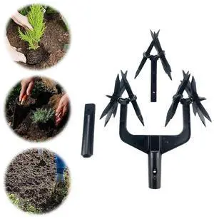 2 in 1 Garden Aerator Garden Soil Scarifier Ventilated Scarifier Rotary Cultivator Tool Garden Lawn Ripper for Garden Lawn