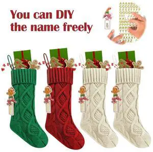Personalized Christmas Stocking Large Capacity Stocking Gift Bag Wear Resist Xmas Stocking Candy Bag for Home Xmas Tree Ornament