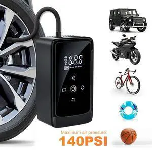 Portable Air Compressor 140 PSI Cordless Bike Pump Electric Bike Tire Pump for Car Motorcycle Bicycle Balls and More