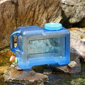 12L Drinking Water Bucket Leak Proof Large Capacity Water Container with Faucet Convenient Handle for Camping Travel