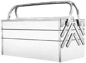 Stainless Steel Foldable Tool Box Tool Box 3 Layer 5 Retractable Tray Hardware Box Drill Bit & More Organization