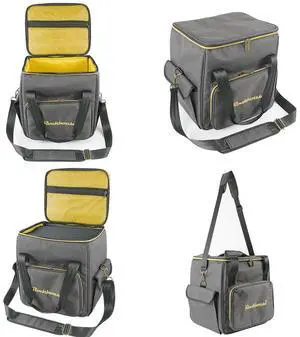 Vinyl Records Carrying Bag with Strap Portable Record Shoulder Bag Dust Prooof Thicken Padded CD Bag Holds Up To 45 Vinyl Albums