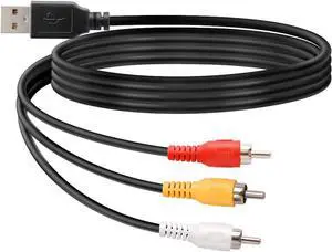 USB to 3RCA Cable 1.5m USB Male to 3 RCA Male Jack Splitter Audio Video AV Composite Adapter Cable for USB-enabled TVs and PCs USB to 3RCA Cable 1.5m USB Male to 3 RCA Male Jack Splitter Audio Video AV Composite Adapter Cable for USB-enabled TVs and PCs