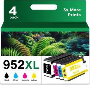 952XL Ink Cartridges Black Color Combo Pack for HP 952 XL Printer OfficeJet Pro 7740 HP952 HP952XL Compatible for 8720 8710 8715 8740 8730 8210 8725 8702 7720 8216 8700 8200 8716 Cyan Magenta Yellow