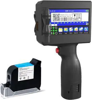 CHIKYTECH Upgrading Portable Handheld Inkjet Printer ZK-1691 with 4.3 Inch Touch Screen 42ml Quick-Drying Ink Cartridge Handheld Inkjet Printer for Any Surfaces (Support 28 Languages.)