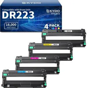 DR223CL DR223 Compatible Drum Unit Replacement for Brother DR223CL DR-223CL Use with MFC-L3770CDW MFC-L3750CDW HL-L3230CDW HL-L3270CDW HL-L3290CDW HL-L3210CW Black, Cyan, Magenta, Yellow, 4 Pack