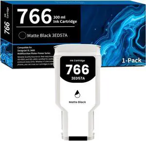 766 Ink Cartridge P2V92A 3ED57A Matte Black Ink 300ml 1-Pack Replacement for HP 766 Ink for DesignJet XL 3600 Printer Ink, 766 P2V92A 3ED57A Matte Black Ink