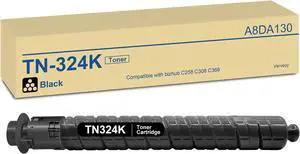 TN324 TN-324 TN324K A8DA130 Black Toner Cartridge 1-Pack Replacement for Konica Minolta TN-324 TN324K (A8DA130) Toner Cartridge for Bizhub C258 C308 C368 Printer Cartridge (28,000 High Page Yield)