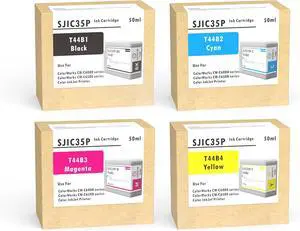 G&Y GUYING SJIC35P 4-Pack 80ml Pigment Ink High Yield Remanufactured Ink Cartridge Replacement for T44B1 T44B2 T44B3 T44B4 for ColorWorks CW-C6000Au CW-C6000Pu CW-C6500Au Label Printer G&Y GUYING SJIC35P 4-Pack 80ml Pigment Ink High Yield Remanufactured Ink Cartridge Replacement for T44B1 T44B2 T44B3 T44B4 for ColorWorks CW-C6000Au CW-C6000Pu CW-C6500Au Label Printer