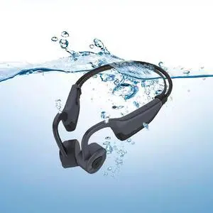 Bone Conduction Headphones-2024 Upgrade Open Ear Headphones-Waterproof Bone Conduction Headphones Built-in 16G Memory with Premium Sound Waterproof Bone Conduction Headphones Running Black