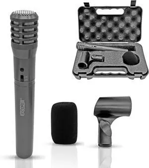 5 CORE Professional Instrument Microphone Pencil Mic Condenser Cardioid Unidirectional Stick Microfono + Windscreen Mic Clip Case - INSTRU MIC 100GREY 5 CORE Professional Instrument Microphone Pencil Mic Condenser Cardioid Unidirectional Stick Microfono + Windscreen Mic Clip Case - INSTRU MIC 100GREY