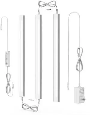 Under Cabinet Lighting, 4500K Daylight, 3 Pack 12 inch Linkable Under Cabinet Lighting, 4500K Daylight, 3 Pack 12 inch Linkable