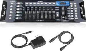 Controller for dj Lights dmx512 Controller 192 Channel DMX 512 Controller DMX Board, DMX Light Controller with DMX Cables 2m/6.6 ft DMX Controller 512 Controller for dj Lights dmx512 Controller 192 Channel DMX 512 Controller DMX Board, DMX Light Controller with DMX Cables 2m/6.6 ft DMX Controller 512
