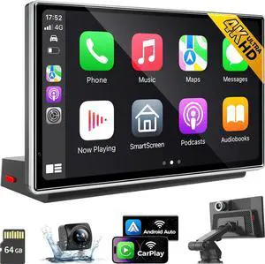 7" Wireless Apple CarPlay Android Auto Screen for Car - 4K Dash Cam, GPS Navigation, HD Touchscreen, AirPlay, 1080P Backup Camera, Car Stereo 7" Wireless Apple CarPlay Android Auto Screen for Car - 4K Dash Cam, GPS Navigation, HD Touchscreen, AirPlay, 1080P Backup Camera, Car Stereo