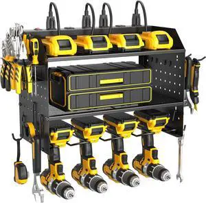 Power Tool Organizer Wall Mount 3 Layer Charging Station with 6 Outlets Power Tool Organizer Wall Mount 3 Layer Charging Station with 6 Outlets