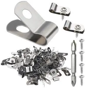 Upgraded 400 Pcs T304 Stainless Steel Wire Clips Cord Clamp Agricultural Fencing Fence Wire Clamps for 4, 6, 8, and 10-16 Gauge Wire Fencing Livestock Fencing clips for Wood, Metal or Vinyl Upgraded 400 Pcs T304 Stainless Steel Wire Clips Cord Clamp Agricultural Fencing Fence Wire Clamps for 4, 6, 8, and 10-16 Gauge Wire Fencing Livestock Fencing clips for Wood, Metal or Vinyl