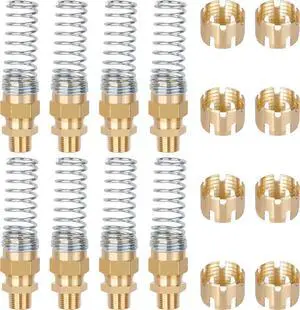 8PCS Brass DOT Air Brake Hose End Fittings, 1/2 Hose x 1/2 Male Connector with Spring Guard, Air Brake Line Fitting, Repair Fittings With 8 Pack Sleeve Tubes 8PCS Brass DOT Air Brake Hose End Fittings, 1/2 Hose x 1/2 Male Connector with Spring Guard, Air Brake Line Fitting, Repair Fittings With 8 Pack Sleeve Tubes