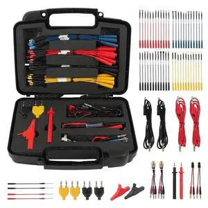 68PCS Multimeter Test Leads Kit, Test Leads with Replaceable Wire Piercing Probes, 32A/1000V Alligator Clips, Banana Plug Adapters, Jumpers, Extension Male to Female Connector 4mm Banana Plug 68PCS Multimeter Test Leads Kit, Test Leads with Replaceable Wire Piercing Probes, 32A/1000V Alligator Clips, Banana Plug Adapters, Jumpers, Extension Male to Female Connector 4mm Banana Plug