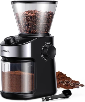 Burr Coffee Bean Grinder, 32 Settings, 40-Second Timer, Black Burr Coffee Bean Grinder, 32 Settings, 40-Second Timer, Black